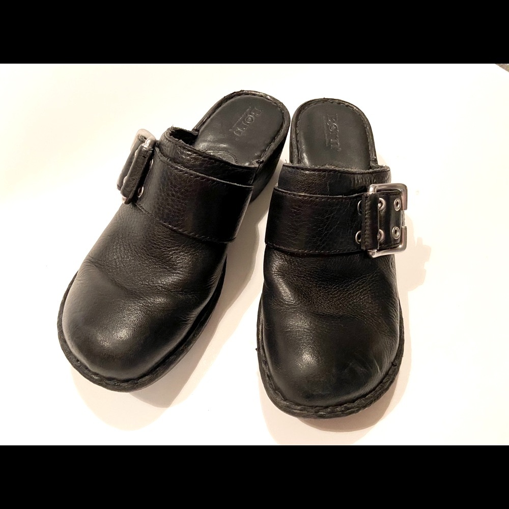 Born Clogs Women’s Black Leather        Size 8/39.